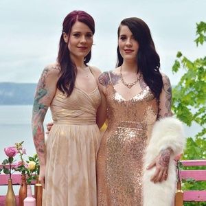 Perfect dress for Prom or Bridesmaid! Cream & Gold